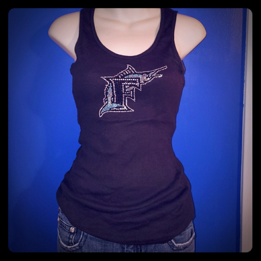 FL Marlins bling crystal tank top- nwot!